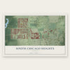 South Chicago Heights, Illinois map print, the full design