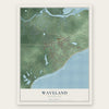 Waveland, Mississippi map print, the full design