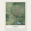 Albany, Missouri map print, the full design