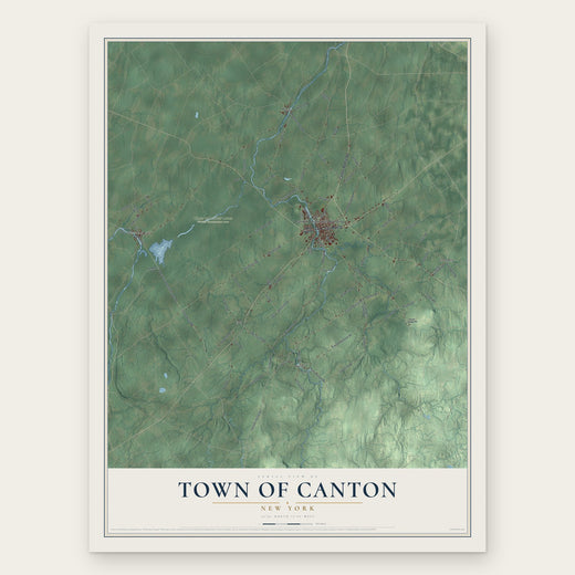 Town of Canton, New York map print, the full design