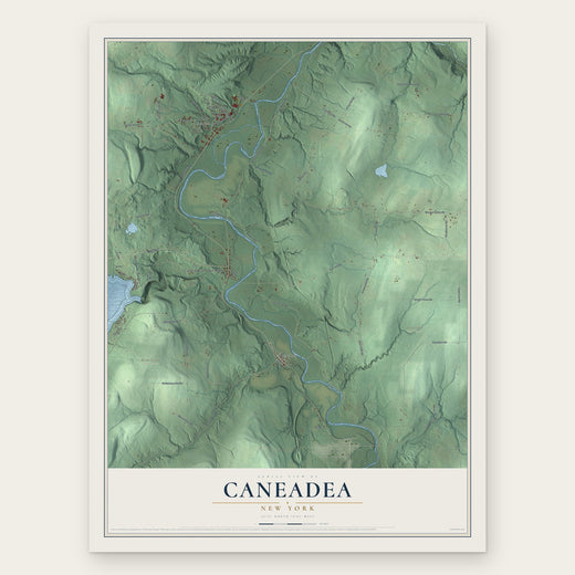 Caneadea, New York map print, the full design