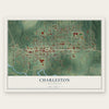 Charleston, Mississippi map print, the full design
