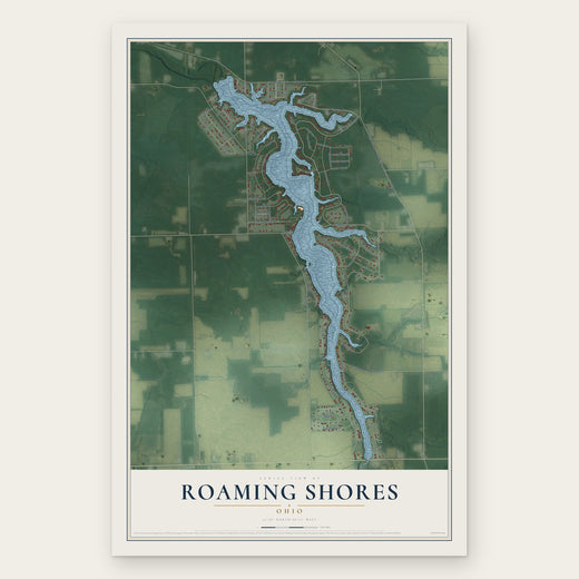 Roaming Shores, Ohio map print, the full design