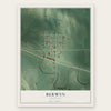 Berwyn, Nebraska map print, the full design