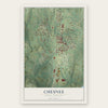 Chesnee, South Carolina map print, the full design