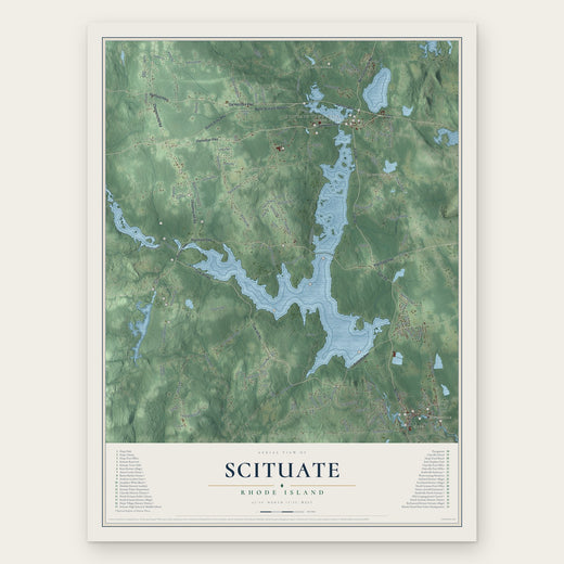 Scituate, Rhode Island map print, the full design