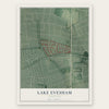 Lake Evesham, Maryland map print, the full design