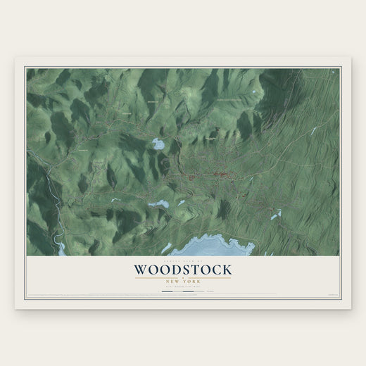 Woodstock, New York map print, the full design
