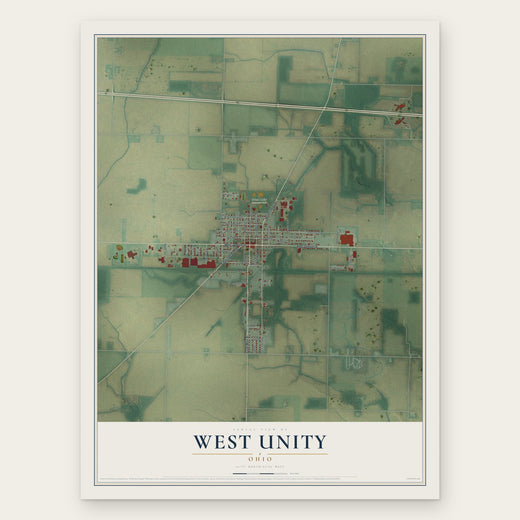 West Unity, Ohio map print, the full design