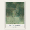 Belle Prairie City, Illinois map print, the full design