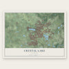 Crystal Lake, Illinois map print, the full design
