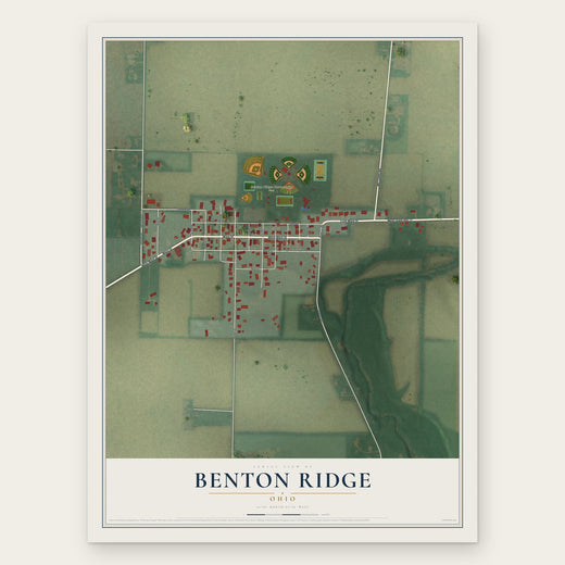 Benton Ridge, Ohio map print, the full design