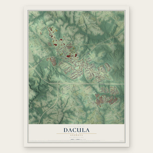 Dacula, Georgia map print, the full design