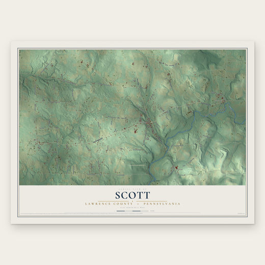 Scott, Lawrence County, Pennsylvania map print, the full design