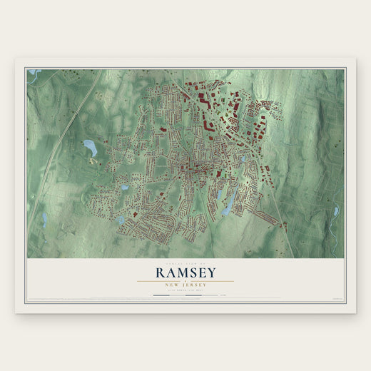 Ramsey, New Jersey map print, the full design