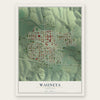 Wauneta, Nebraska map print, the full design