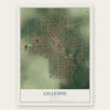 Gillespie, Illinois map print, the full design
