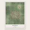 Weldon, Illinois map print, the full design