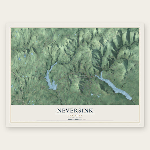 Neversink, New York map print, the full design