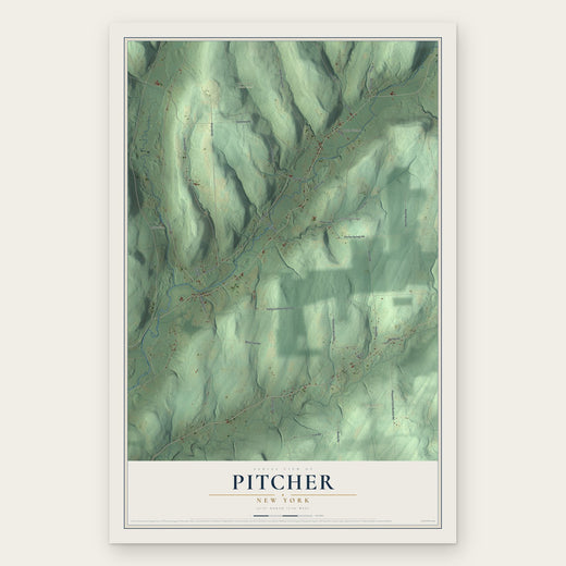 Pitcher, New York map print, the full design