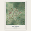 Rutland, Illinois map print, the full design