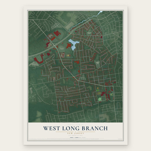 West Long Branch, New Jersey map print, the full design
