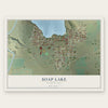 Soap Lake, Washington map print, the full design