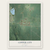 Copper City, Michigan map print, the full design