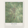 Decatur, Texas map print, the full design
