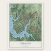 Tega Cay, South Carolina map print, the full design