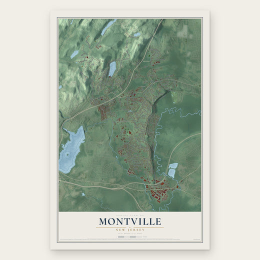 Montville, New Jersey map print, the full design