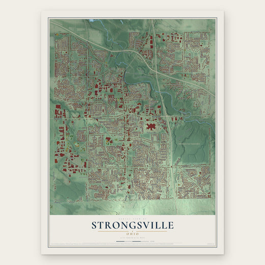 Strongsville, Ohio map print, the full design