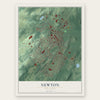Newton, New Jersey map print, the full design
