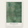 Bennington, Oklahoma map print, the full design