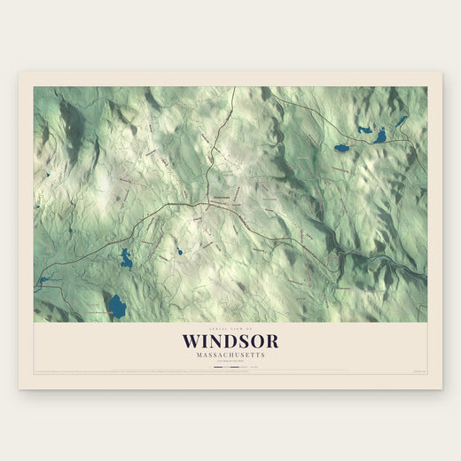 Windsor, Massachusetts map print, the full design