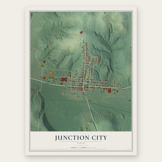 Junction City, Ohio map print, the full design
