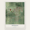 Bismarck, Illinois map print, the full design
