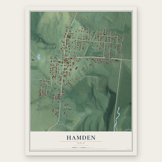 Hamden, Ohio map print, the full design