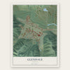 Glendale, Oregon map print, the full design