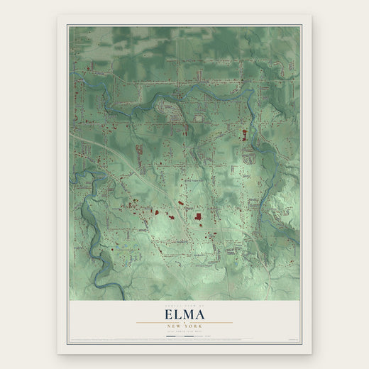 Elma, New York map print, the full design