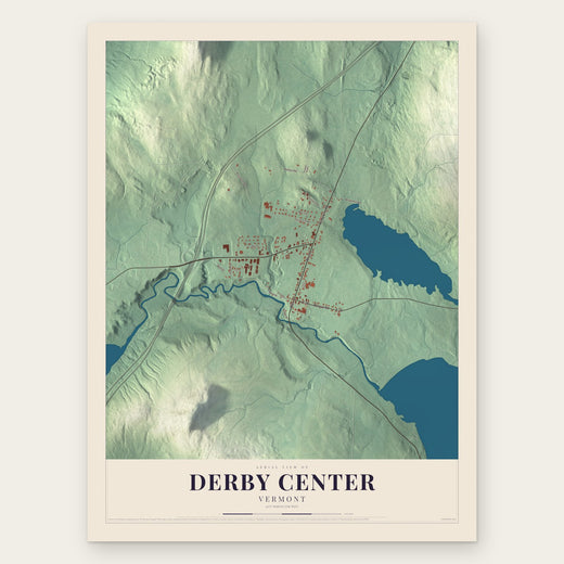 Derby Center, Vermont map print, the full design