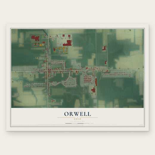 Orwell, Ohio map print, the full design
