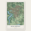 Blue Springs, Missouri map print, the full design