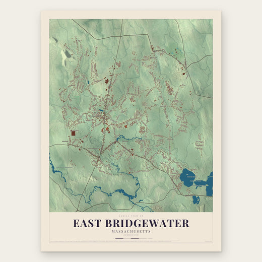 East Bridgewater, Massachusetts map print, the full design