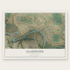 Gladstone, North Dakota map print, the full design