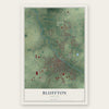 Bluffton, Indiana map print, the full design
