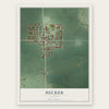 Hecker, Illinois map print, the full design