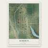 Roberts, Idaho map print, the full design