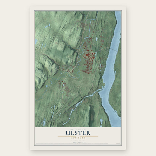 Ulster, New York map print, the full design