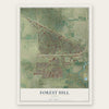 Forest Hill, Texas map print, the full design